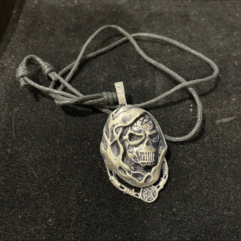 Reaper Head Silver Metal Pendant Necklace